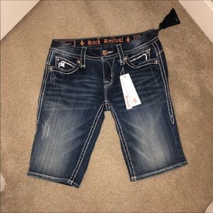 Rock revival jean shorts